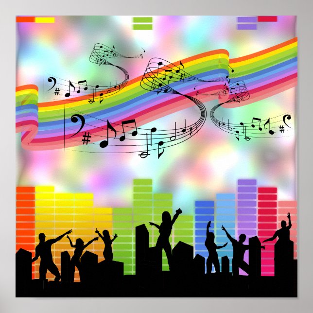 Colourful Party Music Poster (Front)