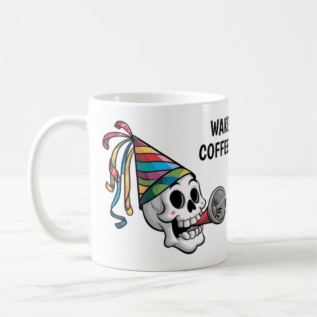 Colourful Party Skull Coffee Mug (Left)
