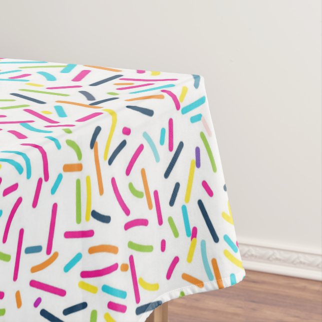 Colourful Party Sprinkles Pattern Tablecloth (In Situ)
