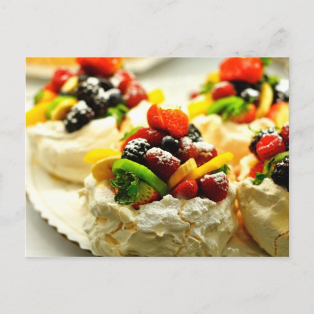 Colourful Passion Fruit Pavlova Postcard (Front)