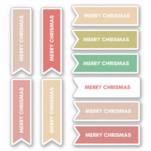 Colourful Pastel 10 pc Merry Christmas 