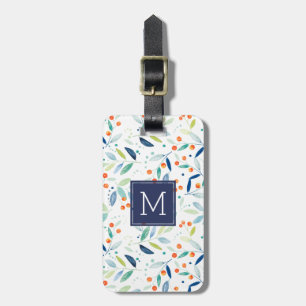 Colourful Pastel Botanical Watercolors Pattern Luggage Tag