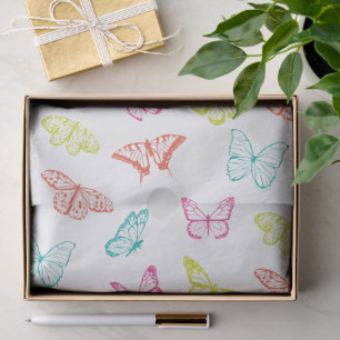 Colourful Pastel Butterfly Pattern Tissue Paper