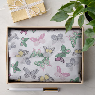 Colourful Pastel Butterfly Pattern Tissue Paper