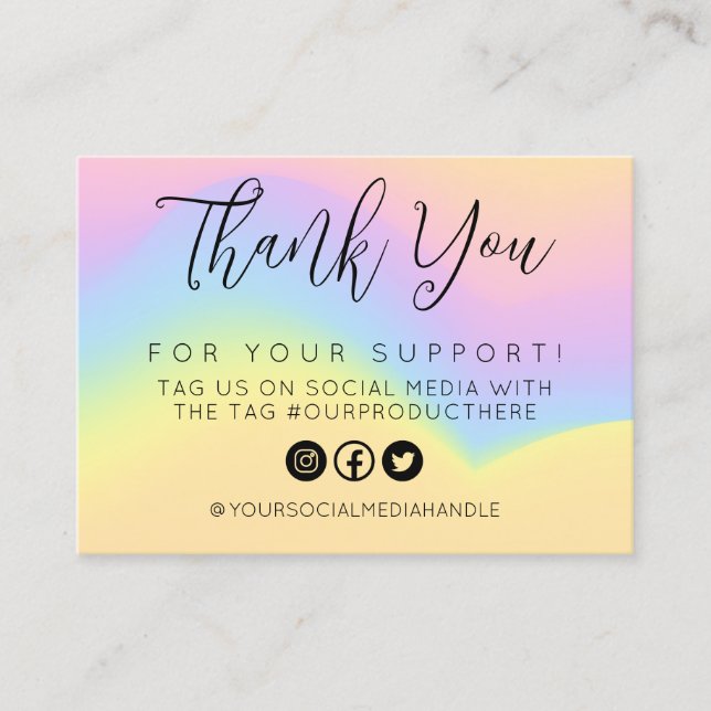 Colourful Pastel Calligraphy Pastel Media Insert (Front)