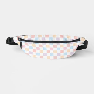 Colourful Pastel Colours Cute Chequered Pattern Bum Bags