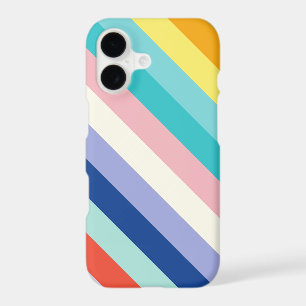 Colourful Pastel Diagonal Stripe Rainbow Geometric