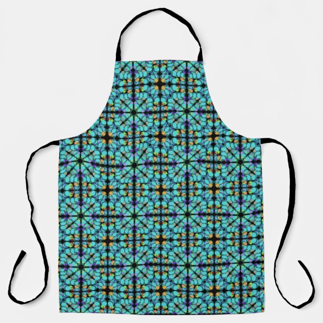Colourful Pastel Dots Translucent Repeat Pattern Apron (Front)