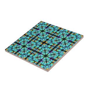 Colourful Pastel Dots Translucent Repeat Pattern Ceramic Tile