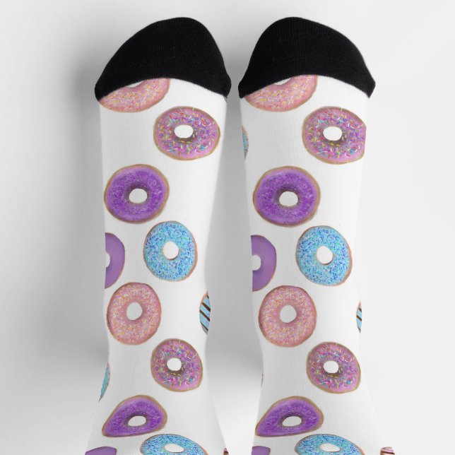 Colourful pastel doughnut illustration   socks (Top)