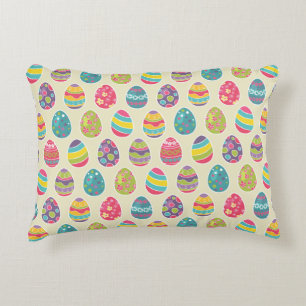 Colourful Pastel Easter Eggs Cute Pattern Decorative Cushion