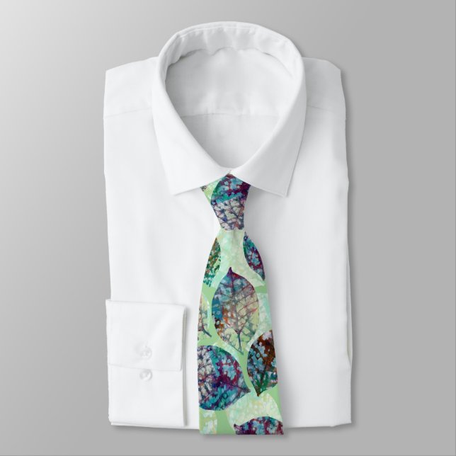 Colourful Pastel Fall Leaves   Tie (Tied)