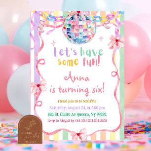 Colourful Pastel Fancy Girl Birthday party Invitation