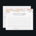 Colourful Pastel Floral Bridal Shower Advice Card<br><div class="desc">Beautiful pastel floral bridal shower 'advice and wishes' card with soft pink,  orange and yellow pastel flowers.</div>