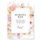 Colourful Pastel Floral Mimosa Bar Sign