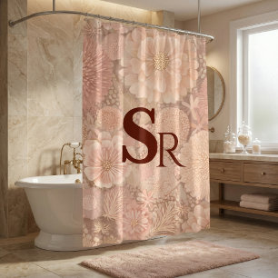 Colourful pastel floral Shower Curtain