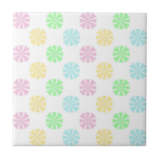 Colourful pastel flower pattern ceramic tile