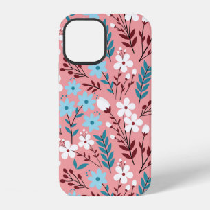 Colourful pastel Flower Seamless Pattern with pink iPhone 12 Case