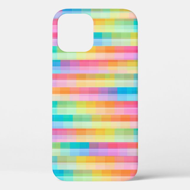 Colourful Pastel Geometric Tiles Squares Pattern | Case-Mate iPhone Case (Back)