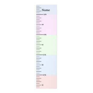 Colourful Pastel Growth Chart Add Child's Name Photo Print