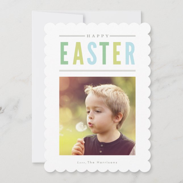 Colourful Pastel Happy Easter Holiday Card (Front)