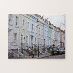 Colourful Pastel Houses, Chelsea, London, England Jigsaw Puzzle