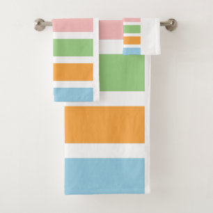Colourful Pastel Hues Bath Towel Set