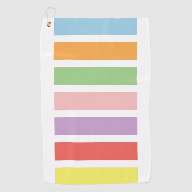 Colourful Pastel Hues Golf Towel (Front)