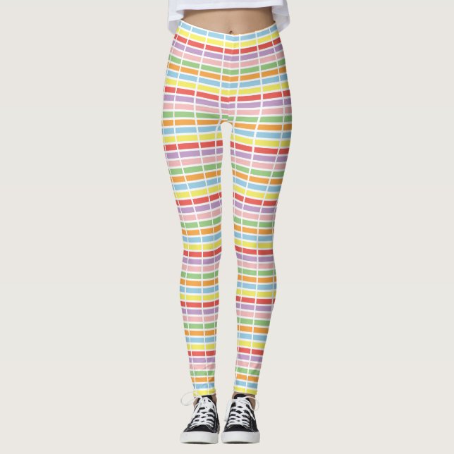 Colourful Pastel Hues Leggings (Front)