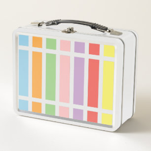 Colourful Pastel Hues Metal Lunch Box