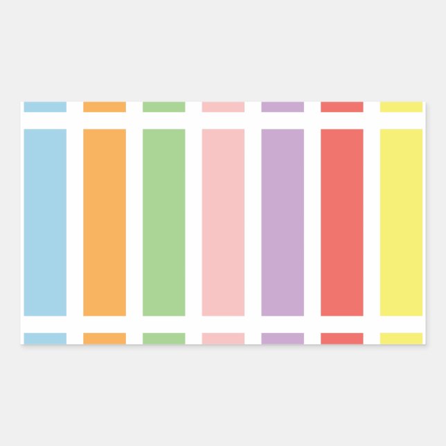 Colourful Pastel Hues Rectangular Sticker (Front)