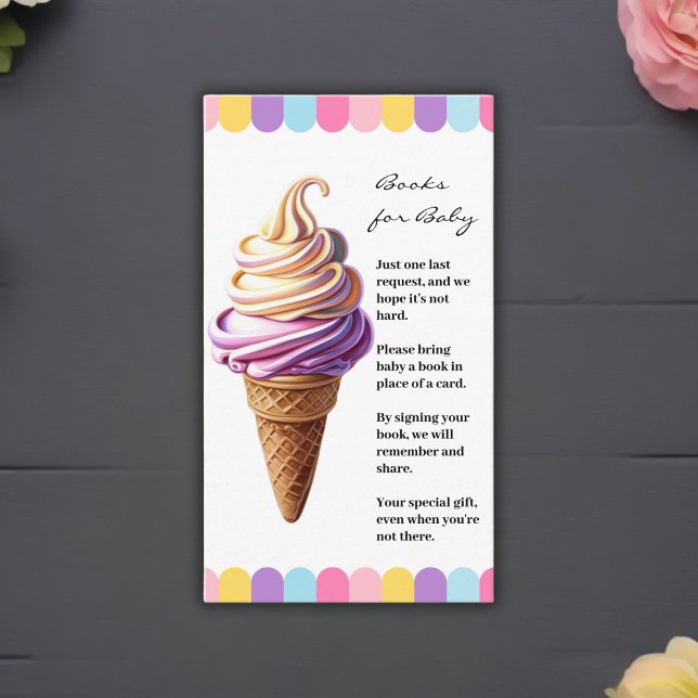 Colourful Pastel Ice Cream Sundae Baby Shower Enclosure Card (Creator Uploaded)