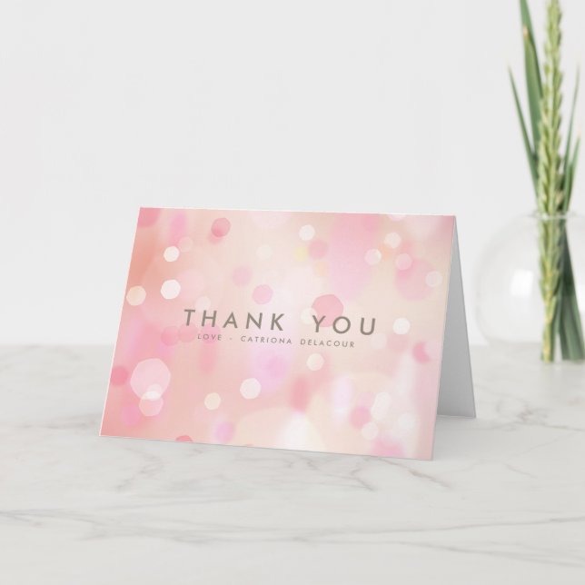 Colourful Pastel Lights Bokeh Thank You Card (Front)