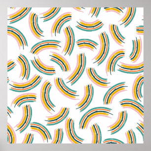 Colourful pastel lines and shapes. Rainbow shapes, Poster