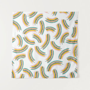Colourful pastel lines and shapes. Rainbow shapes, Tapestry