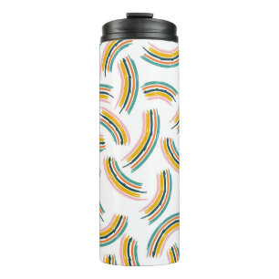 Colourful pastel lines and shapes. Rainbow shapes, Thermal Tumbler