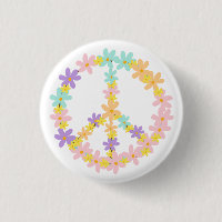 Colourful Pastel Mermaid Colours Floral Peace Sign
