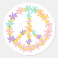 Colourful Pastel Mermaid Colours Floral Peace Sign