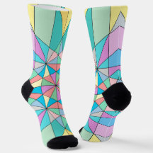 Colourful Pastel Mosaic Triangle Star Pattern