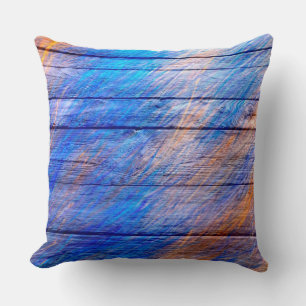 Colourful Pastel on Wood Cushion