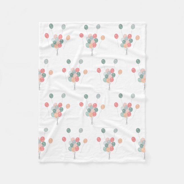 Colourful Pastel Party Balloons  Fleece Blanket (Front)