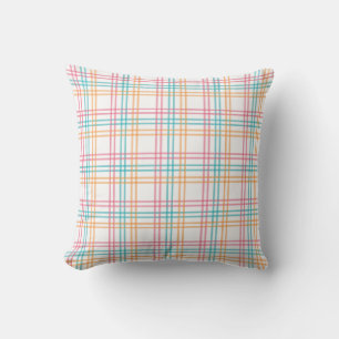 Colourful Pastel Plaid  Cushion