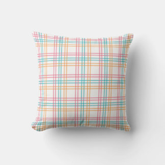 Colourful Pastel Plaid  Cushion