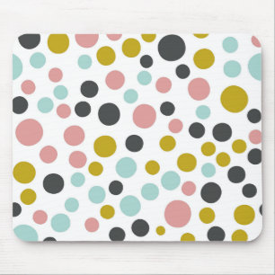 Colourful Pastel Polka Dots Mouse Pad