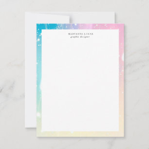 Colourful Pastel Rain Monogram Card