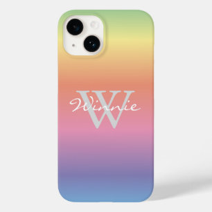 Colourful Pastel Rainbow Colours Monogram Case-Mate iPhone 14 Case