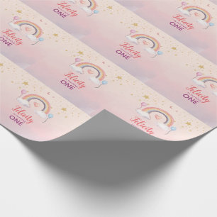 Colourful Pastel Rainbow Girl Birthday Wrapping Paper