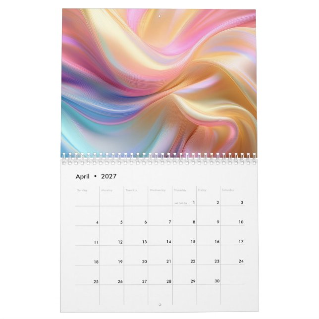 Colourful Pastel Silk Calendar (Apr 2027)