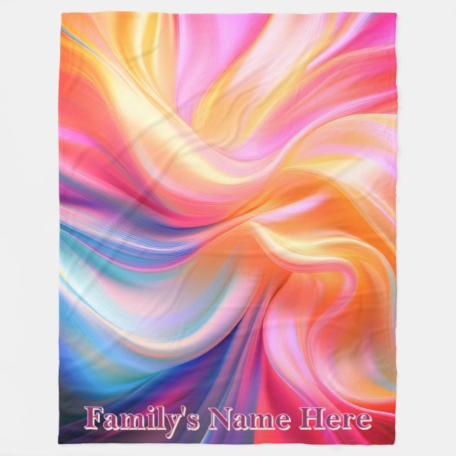 Colourful Pastel Silk Fleece Blanket (Front)