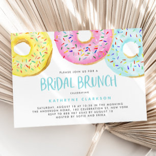 Colourful Pastel Sprinkle Doughnuts Bridal Brunch Invitation